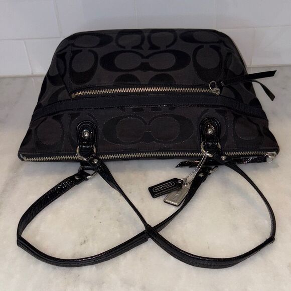 Coach Bag Purse Handbag Pocketbook Y2K Poppy Lurex Signature Logo Sateen Tote - Picture 11 of 16